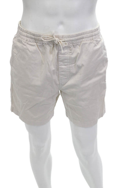 J Crew Mens Chino Shorts Beige Button Closure Size M