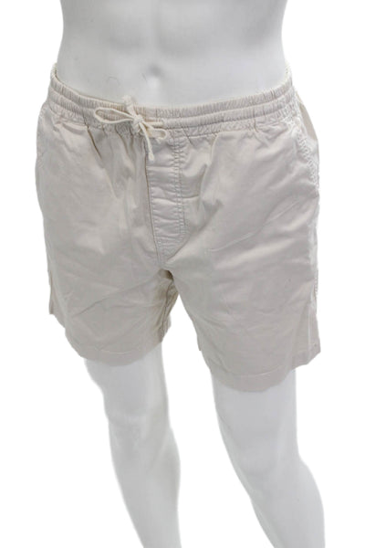 J Crew Mens Chino Shorts Beige Button Closure Size M