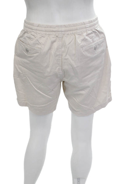 J Crew Mens Chino Shorts Beige Button Closure Size M