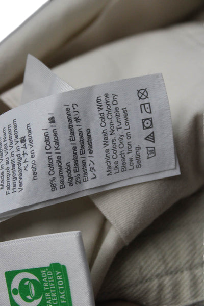 J Crew Mens Chino Shorts Beige Button Closure Size M