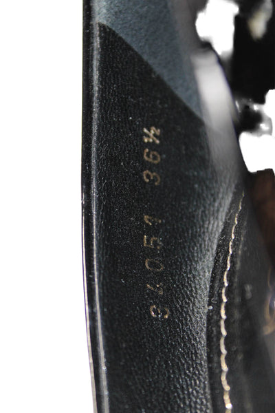 Sergio Rossi Womens Patent Leather Slip On Heels Black Size 36.5 6.5