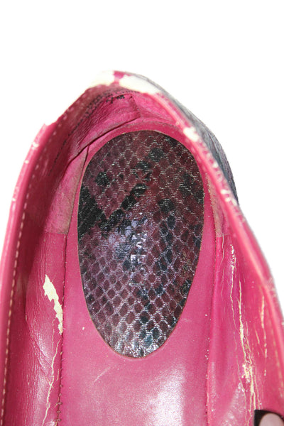 Nine West Womens Slip On Snakeskin Printed Ballet Flats Purple White Size 7M