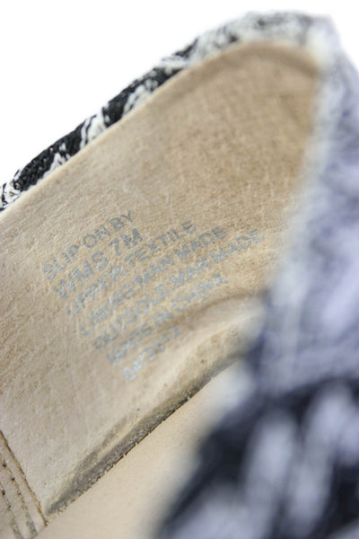Kenneth Cole Reaction Womens Slip On Printed Canvas Ballet Flats Black White 7