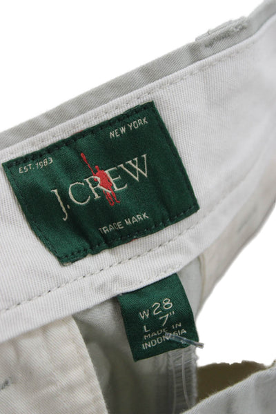 J Crew Mens Chino Shorts Gray Cotton Stretch Size 28