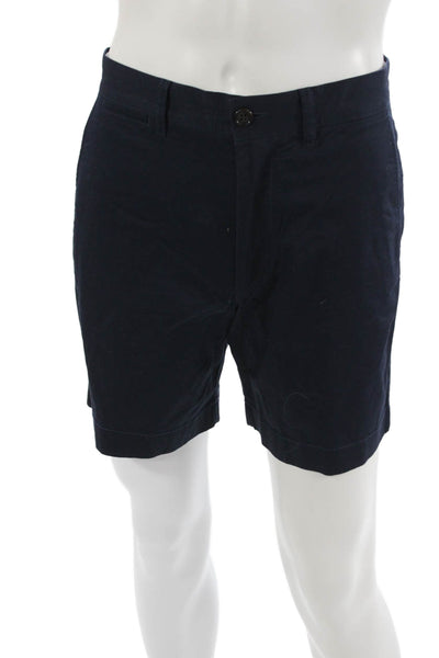 J Crew Mens Chino Shorts Dark Blue Button Closure Size 29