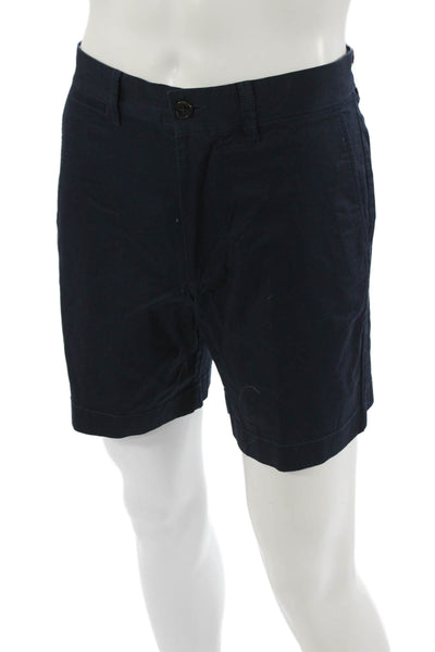 J Crew Mens Chino Shorts Dark Blue Button Closure Size 29