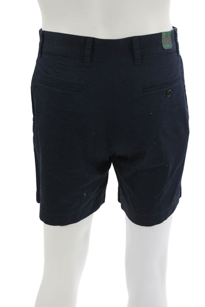 J Crew Mens Chino Shorts Dark Blue Button Closure Size 29