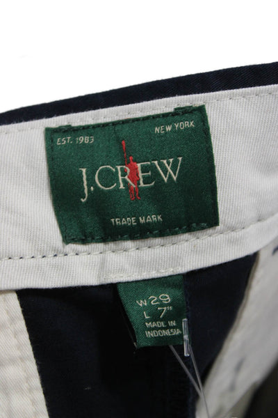 J Crew Mens Chino Shorts Dark Blue Button Closure Size 29
