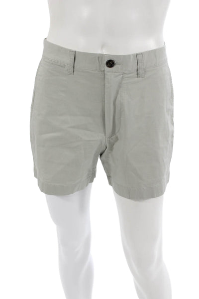 J Crew Mens Chino Shorts Gray Button Cotton Elastane Size 29