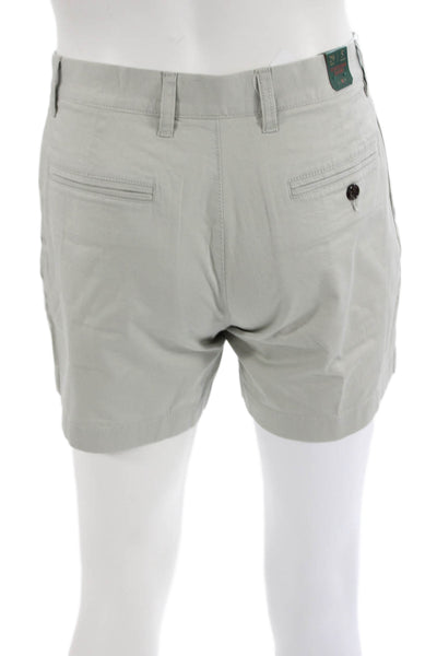J Crew Mens Chino Shorts Gray Button Cotton Elastane Size 29