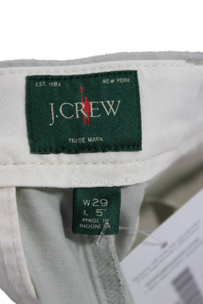 J Crew Mens Chino Shorts Gray Button Cotton Elastane Size 29