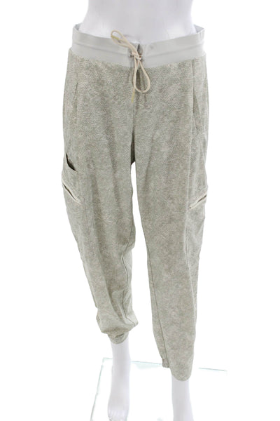 Athleta Unisex Beige Herringbone Cargo Jogger Pants Size 8