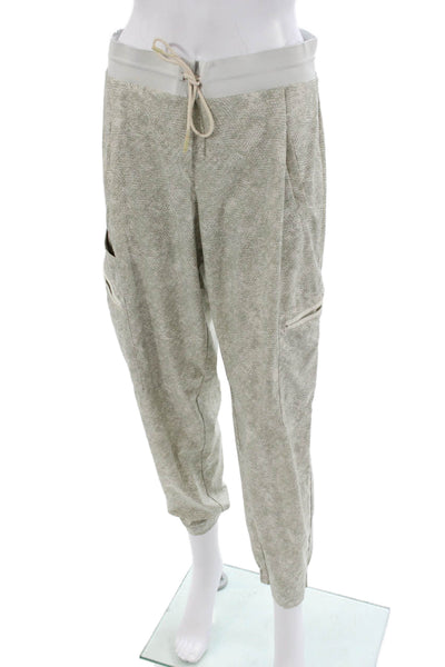 Athleta Unisex Beige Herringbone Cargo Jogger Pants Size 8