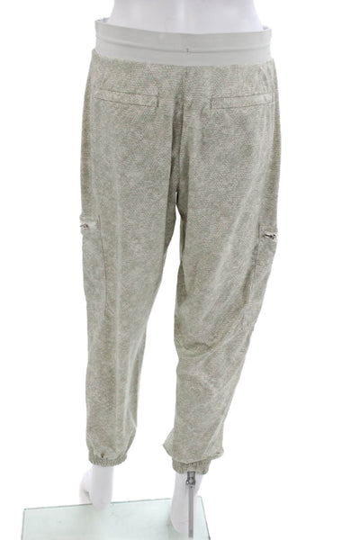 Athleta Unisex Beige Herringbone Cargo Jogger Pants Size 8