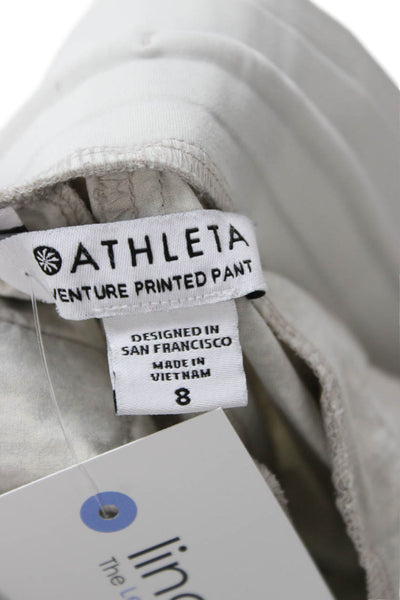 Athleta Unisex Beige Herringbone Cargo Jogger Pants Size 8