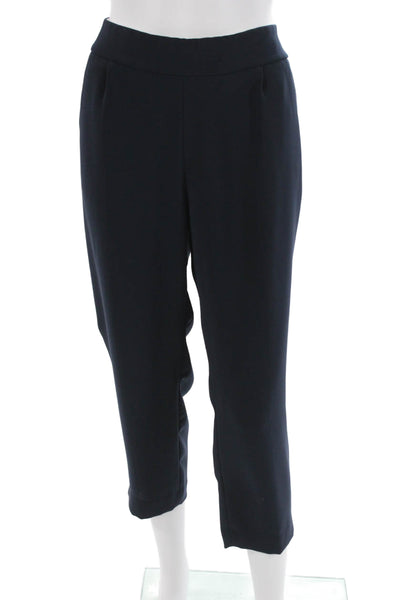J Crew Womens Dark Blue Cropped Ankle Dress Pants 100% Polyester Zip Size 8