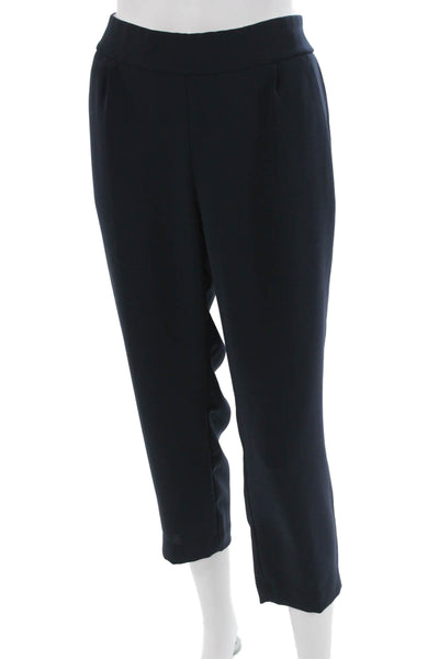 J Crew Womens Dark Blue Cropped Ankle Dress Pants 100% Polyester Zip Size 8