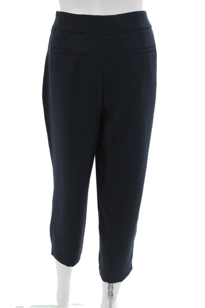 J Crew Womens Dark Blue Cropped Ankle Dress Pants 100% Polyester Zip Size 8