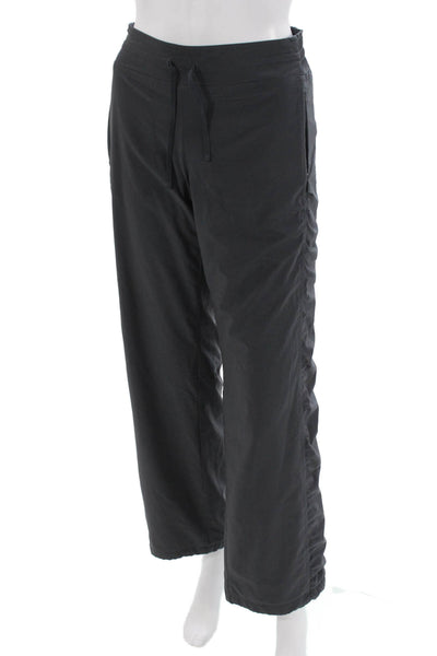 Athleta Unisex Sweatpants Dark Gray Drawstring 86% Recycled Polyester Size 10