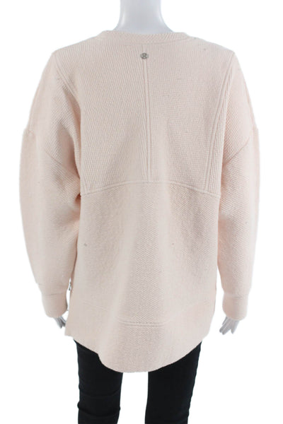 Calia Women Pullover Sweatshirt Beige Crew Neck Long Sleeve Size L
