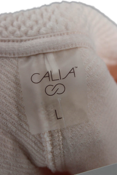 Calia Women Pullover Sweatshirt Beige Crew Neck Long Sleeve Size L