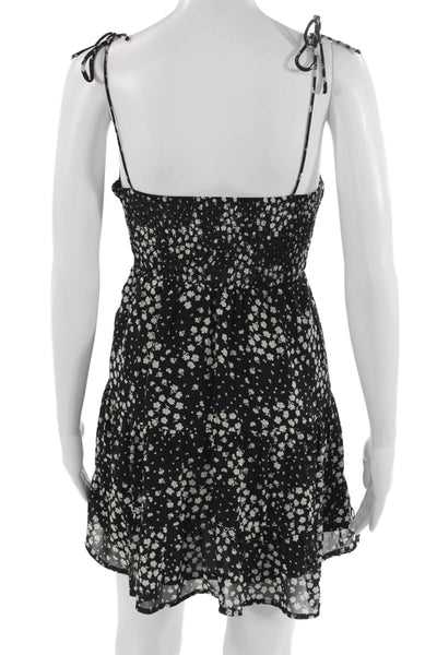 Kiss The Sky Women Fit & Flare Mini Sundress Black Floral Tie Size XS