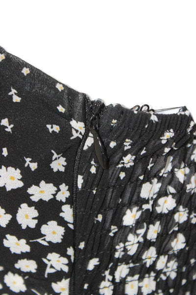 Kiss The Sky Women Fit & Flare Mini Sundress Black Floral Tie Size XS