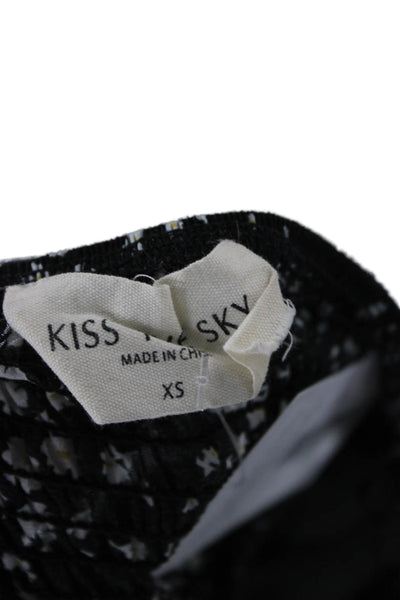 Kiss The Sky Women Fit & Flare Mini Sundress Black Floral Tie Size XS