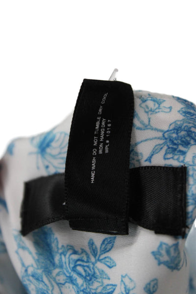 Aqua Womens Slip Dress Light Blue Floral Square Neck Hook & Eye Mini Size S