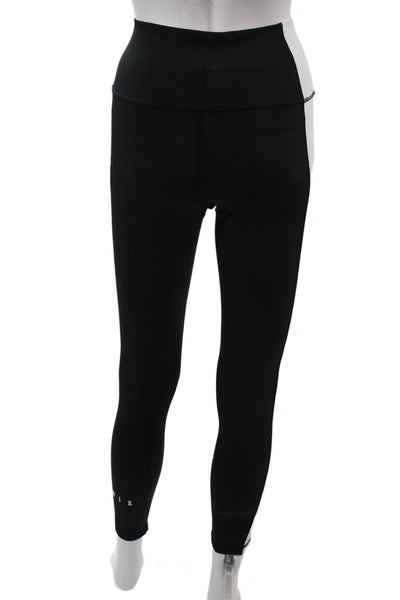 Allfenix Women Ankle Leggings Black Solid 73% Polyester 27% Spandex Size S