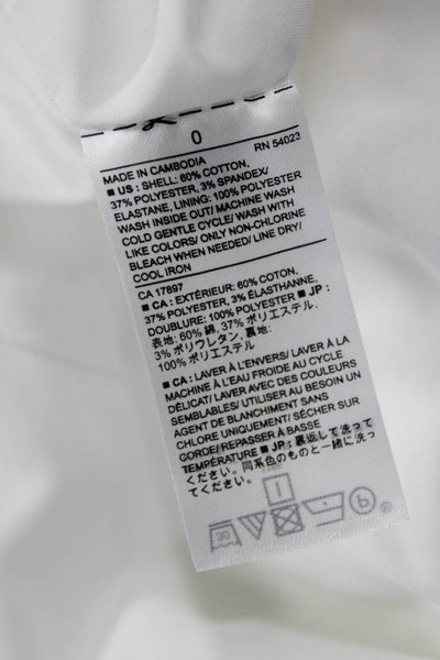 Banana Republic Womens Sheath Dress White Sleeveless Crew Neck Button Size 0