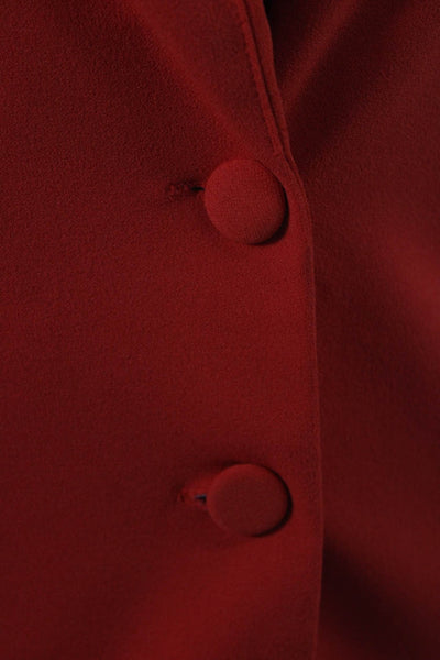 Zara Women Red Mini Jacket Dress Short Sleeve Collar Polyester Elastane Size S