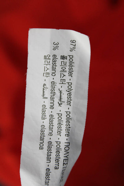 Zara Women Red Mini Jacket Dress Short Sleeve Collar Polyester Elastane Size S