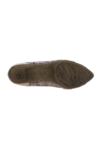 Anne Klein Sport Womens Snakeskin Print Pointed Toe Ballet Flats Pink Size 6