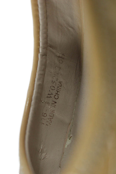 Cole Haan Grand.OS Womens Patent Leather Low Wedge Pumps Yellow Size 6 B