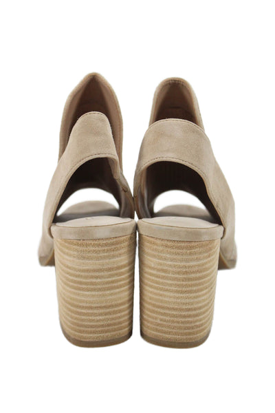 Cole Haan Grand.OS Womens Suede Perforated Open Toe Slingbacks Beige Size 6.5