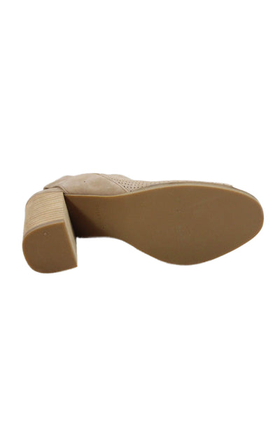 Cole Haan Grand.OS Womens Suede Perforated Open Toe Slingbacks Beige Size 6.5