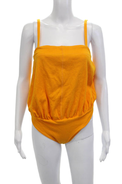 Intimately Free People Women Camisole Orange Square Neck Sleeveless Size M