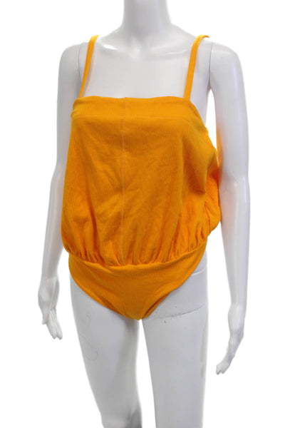 Intimately Free People Women Camisole Orange Square Neck Sleeveless Size M