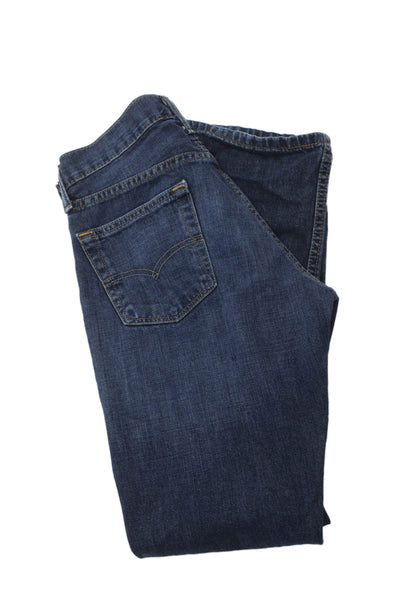 Levi's Mens Straight Dark Blue Jeans Button Fly Denim Size 30