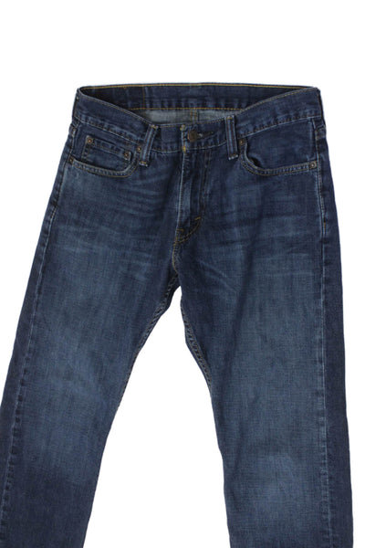 Levi's Mens Straight Dark Blue Jeans Button Fly Denim Size 30