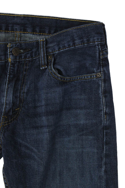 Levi's Mens Straight Dark Blue Jeans Button Fly Denim Size 30