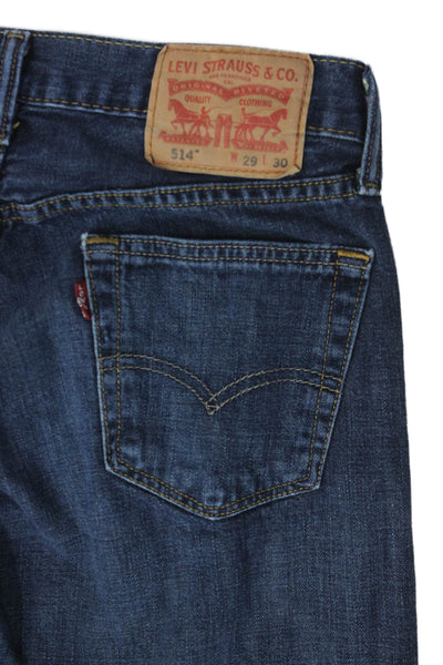 Levi's Mens Straight Dark Blue Jeans Button Fly Denim Size 30