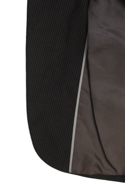 Reda Mens 2 Piece Suit Jacket Wool Striped Dark Gray Collared Button Size 48