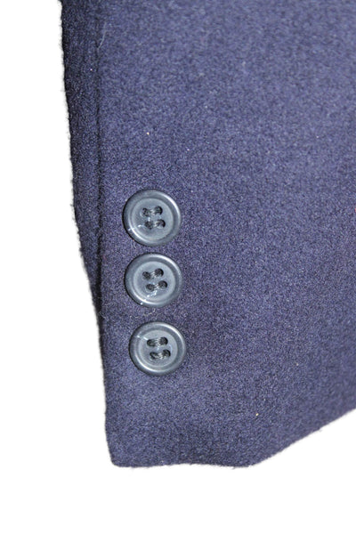 Fioravanti Mens Dark Blue Wool Cashmere Blazer Collared Button Solid Size L
