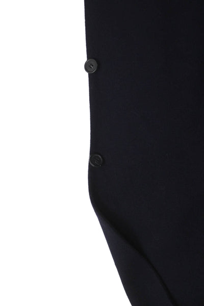 Fioravanti Mens Dark Blue Wool Cashmere Blazer Collared Button Solid Size L