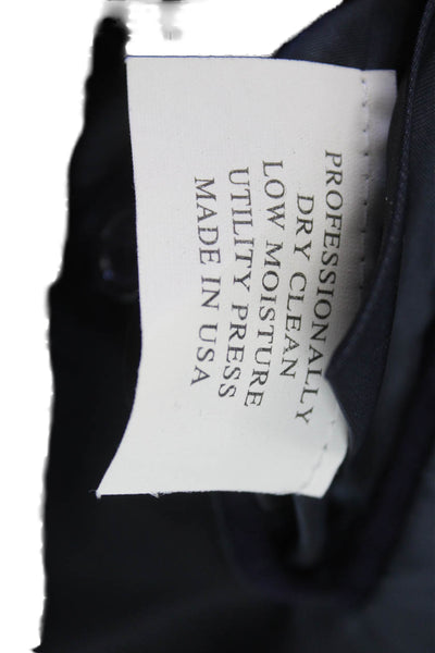 Fioravanti Mens Dark Blue Wool Cashmere Blazer Collared Button Solid Size L