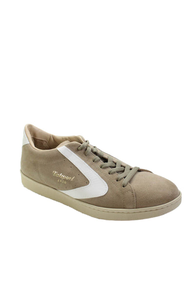 Valsport Mens Suede Start Heritage Low Top Sneakers Beige White Size 7