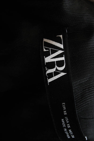Zara Unisex Black Collared Button Blazer 100% Acetate Long Sleeve Size XS