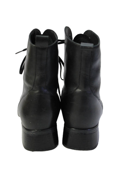 Santana Canada Womens Leather Lace Up Hazel Ankle Boots Black Size 9 Wide